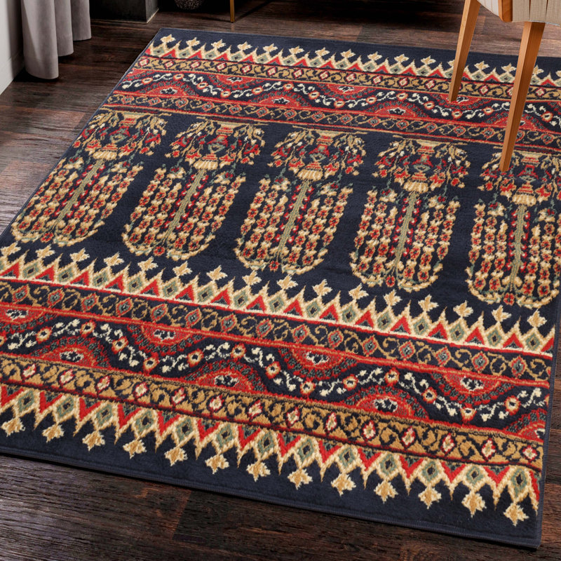 Tapis tissé à la machine Meenakshi Adena, Carré 5 pi