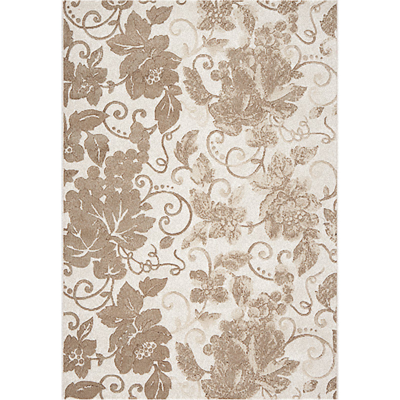 Tapis de fleurs ivoire Lower Shockerwick, Rectangle 5 pi 3 po x 7 pi 7 po