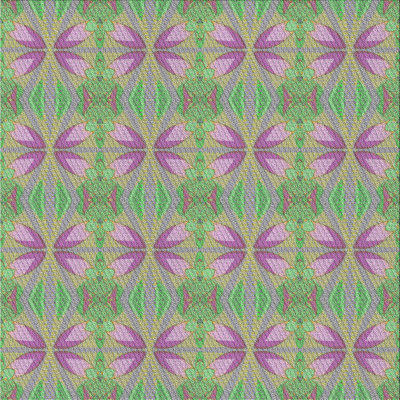 Violet floral/Tapis décoratif vert
