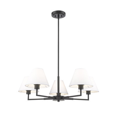 Wareesha 5 - Light Steel Dimmable Shaded / Spider Chandelier