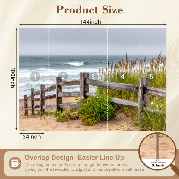 Red Barrel Studio Peel and Stick Wallpaper Coastal Scene Ocean Sea ...