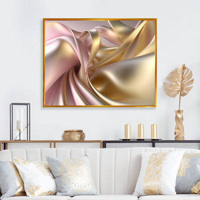Or liquide lisse dans de douces nuances d'or et taupe VII - reproduction sur toile