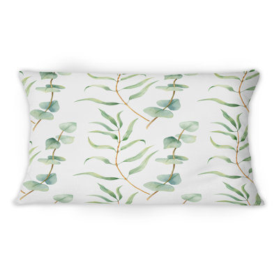 Coussin décoratif imprimé feuilles d'eucalyptus 12 "x 20"