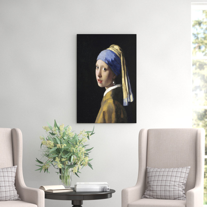 Girl With The Pearl Earring by Johannes Vermeer - Wrapped Canvas Print, 91cm H x 61cm W