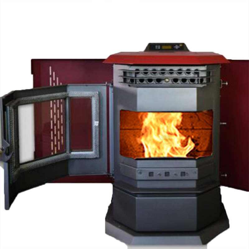 2800 Square Feet Direct Vent Freestanding Wood Pellets Stove with Blower and with Adjustable Thermostat, Burgundy