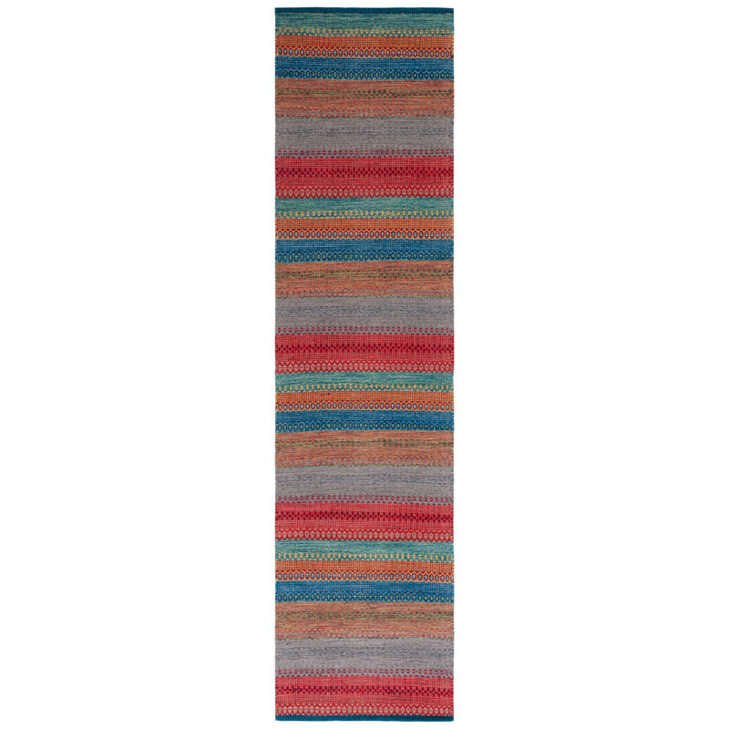 Indyana Flat Weave Cotton Geometric Rug, Runner 2'3" x 9'