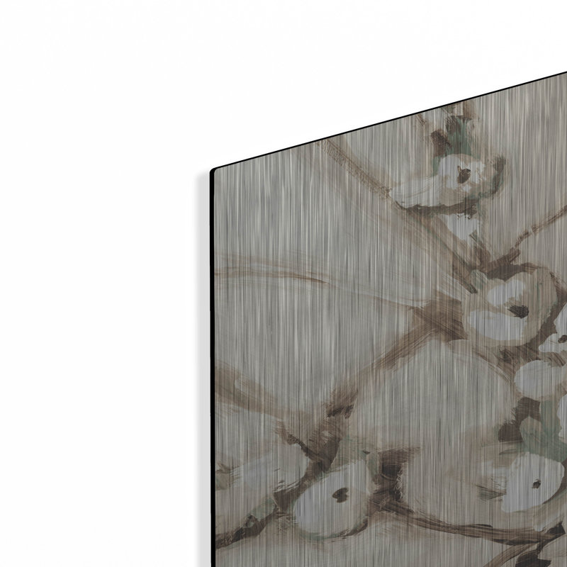 «Wild Floral Branches Neutral» par Katrina Pete, art mural en métal, H 24 po x l 36 po