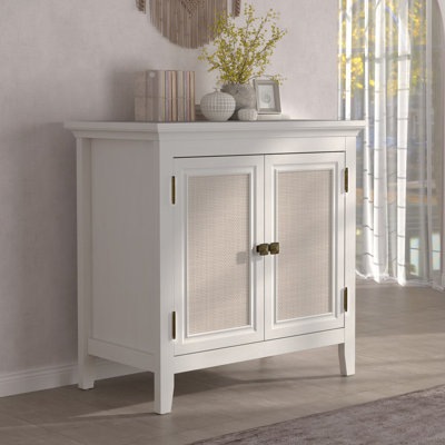 Armoire de rangement, armoire de cuisine avec portes en rotin, armoire d'appoint avec tablette de rangement réglable, armoire de rangement en bois pour couloir, salle à manger, salon
