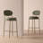 upholstered bar stools: set of 2 faux leather counter chairs with golden legs for modern kitchen dining-1659006984