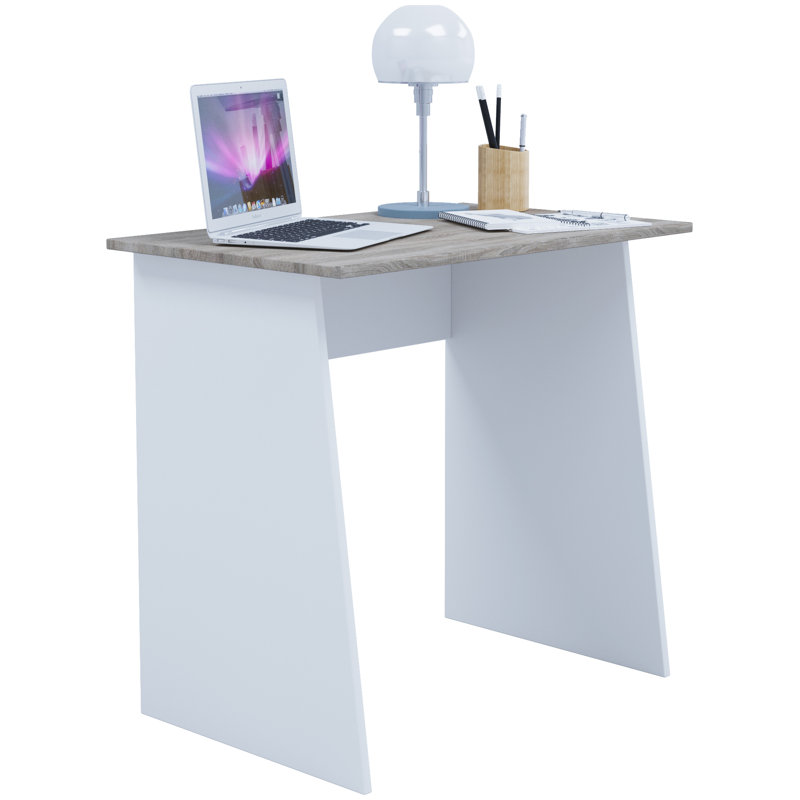 Masola Desk Shell, White/Sonoma Oak, 74 cm H x 80 cm W x 50 cm D