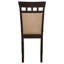 Ensemble de 2 chaises de salle à manger transitionnelles avec cadre en bois de cappuccino et dossier rembourré en microfibre