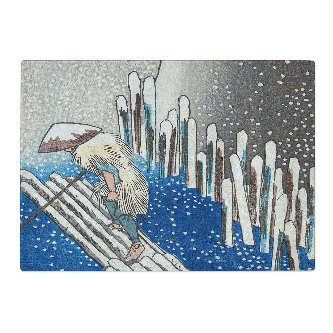 Tempered Glass Sumida River in the Snow by Utagawa Hiroshige Chopping Board