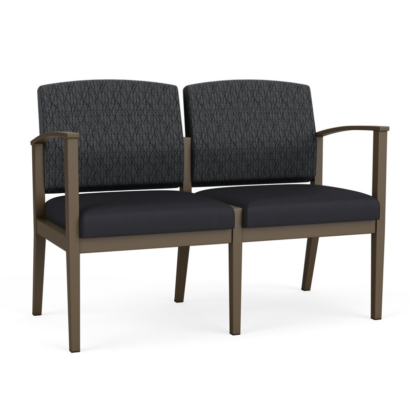 Siège tandem en acier à 2 sièges Amherst, Bronze, Vinyle noir Patriot Plus