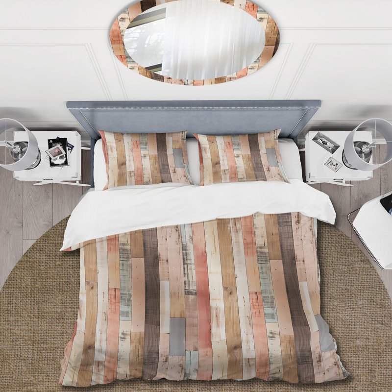 Ensemble de housse de couette Farmhouse Planks, Housse de couette pour très grand lit et 2 très