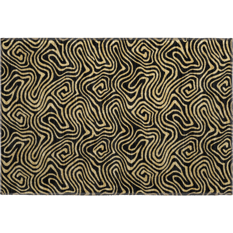 Premium Machine Washable Birchview AMF1031 Swirls Rug, Rectangle 1'8" x 2'6"