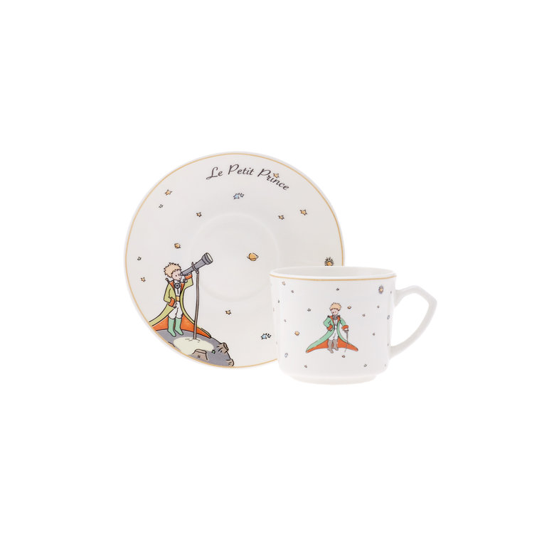 [SET OF 6 CUPS] LITTLE PRINCE Bone China Espresso Cups Saucers Demitasse  Teacups