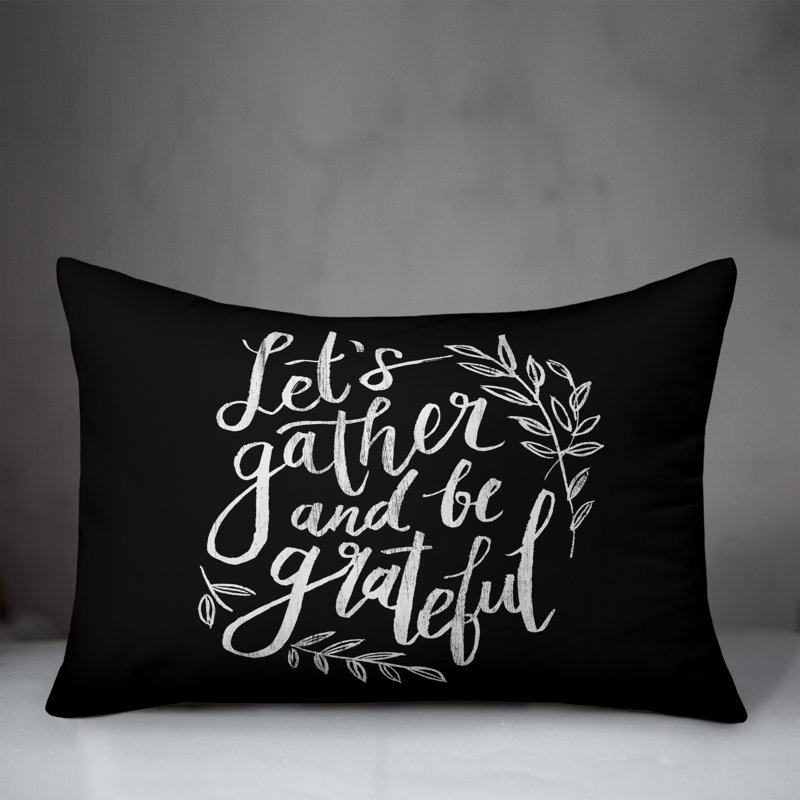 Outdoor Reversible Throw Pillow, Noir, H 14 po x l 20 po