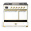 Majestic III Series 40 Inch Dual Fuel Range with 6 Sealed Burners, Griddle, in White (Natural Gas, Copper Trim)-1341391954-1341391968-1341391981