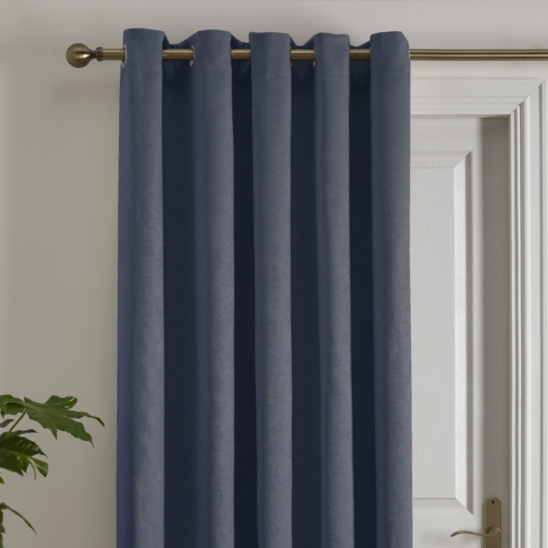 Strata Semi Sheer Curtains, Navy