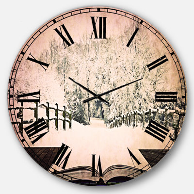 Horloge murale paysage surdimensionnée Winter Wonderland
