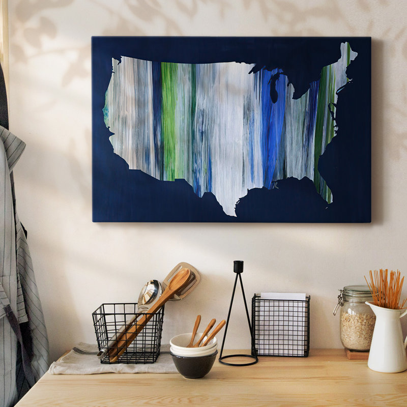 Brushstroke USA-Gallery Wrapped Canvas, 12" H x 18" W
