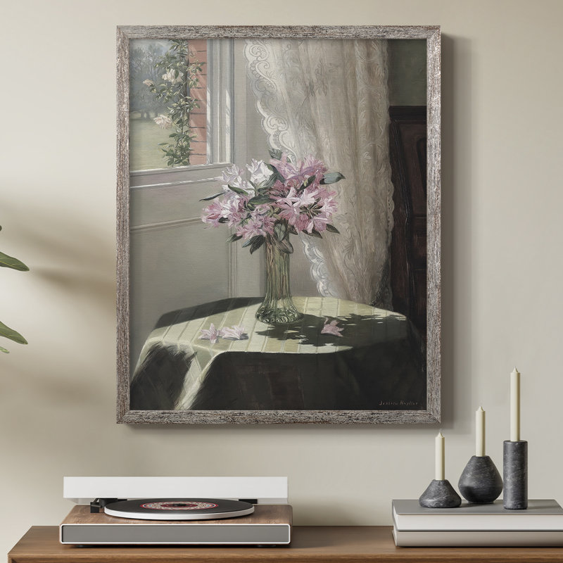 Impression florale vintage encadrée XCV III - bois massif, H 11 po x l 9 po