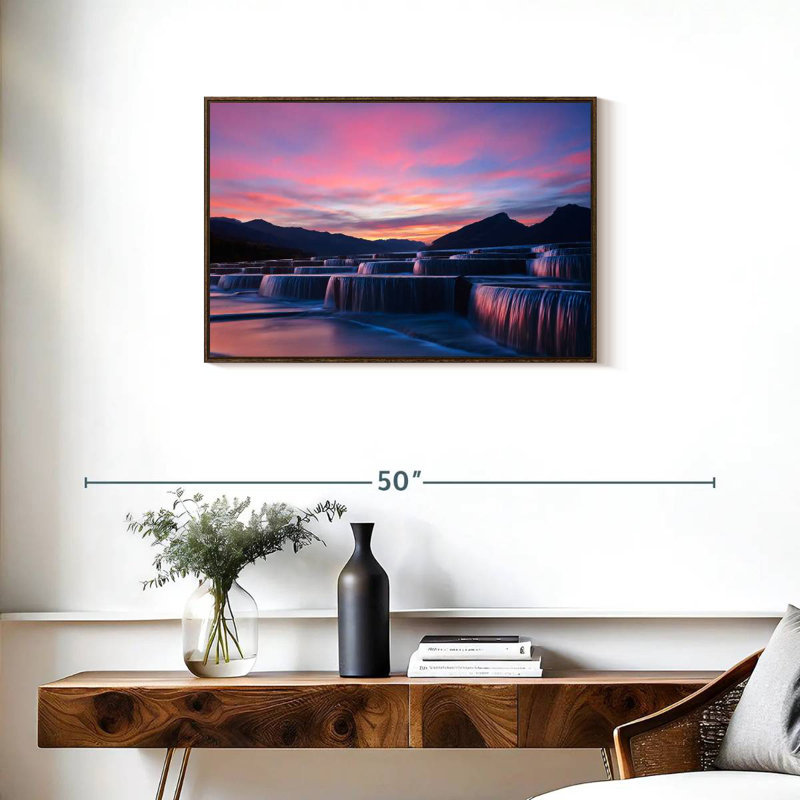 Waterfall Steps, Floating Frame Walnut, 31" X 21"