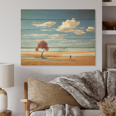 «Solitude Horizons In USA I», art mural sur bois de pin naturel