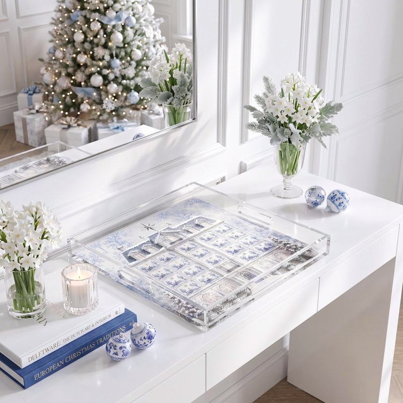 Acrylic Decorative Tray, 18"W x 18"D