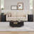 17.7" Wooden Square End Table with Charging Station and Storage Cabinet-1290156964
