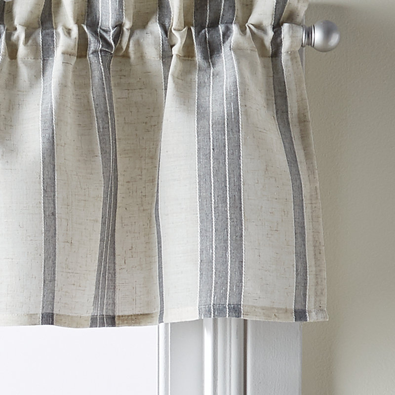 Salerna Striped Tailored 54'' W Window Valance in Gray