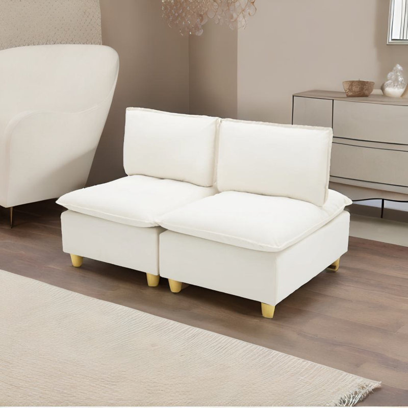 Canapé à siège double 58 po, Beige