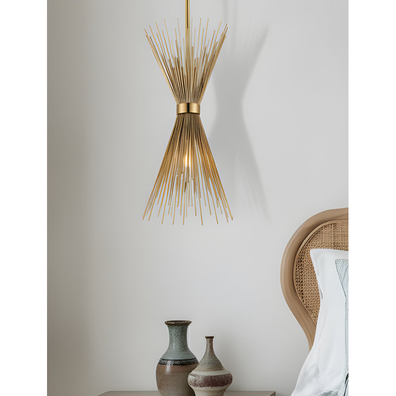 Luminaire suspendu géométrique à DEL Gennesy, Laiton