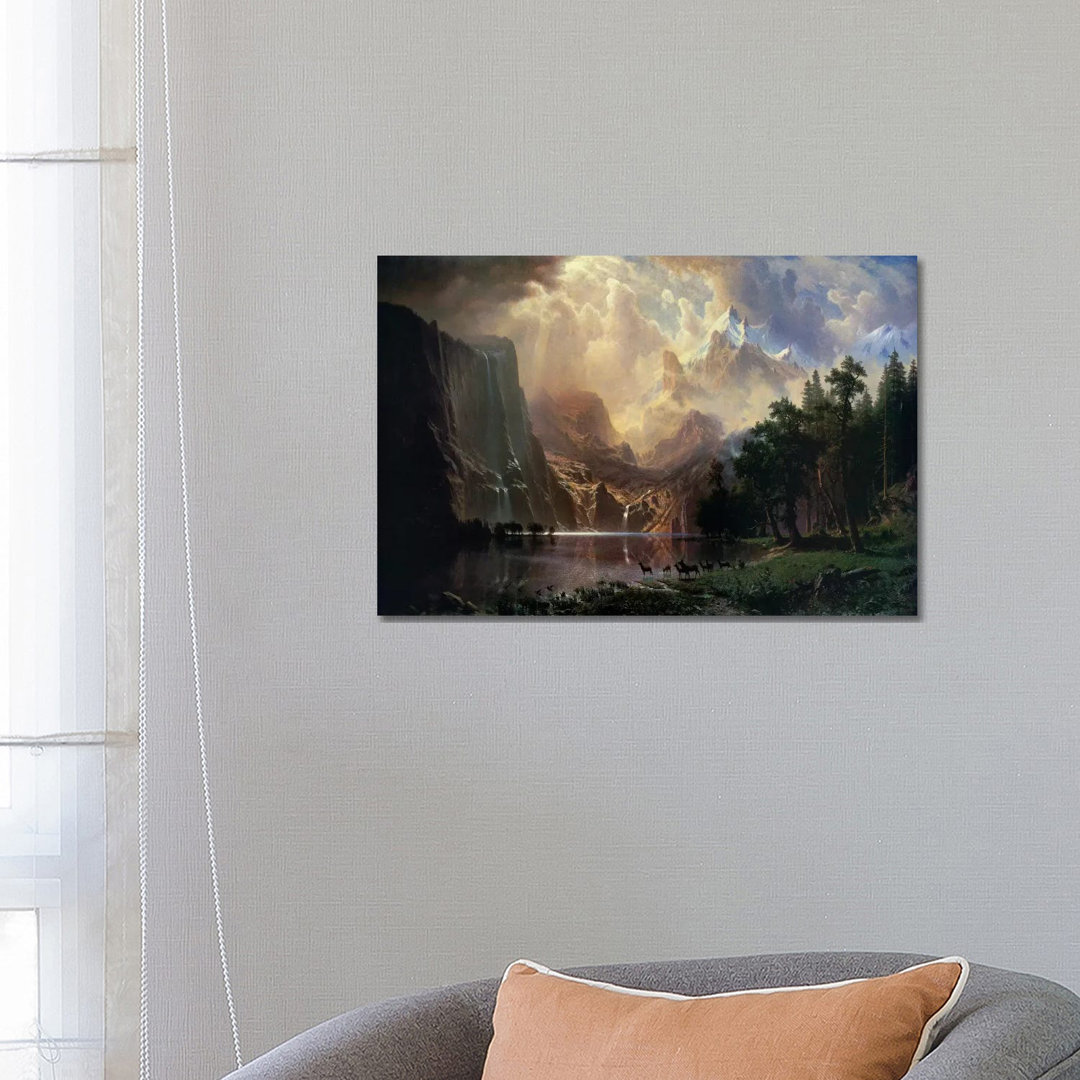 Among Sierra Nevada in California by Albert Bierstadt - Painting Print on Canvas