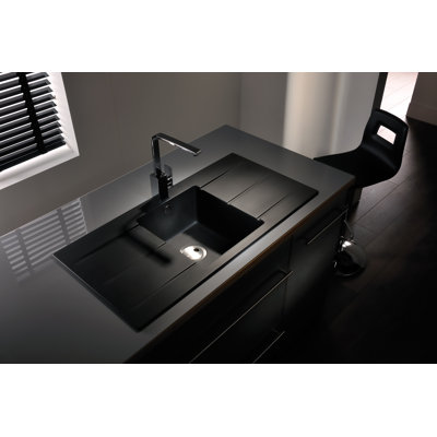 Abode Designs Zero 500mm W Single Bowl Granite Drop-In Kitchen Sink with 3 Faucet Holes