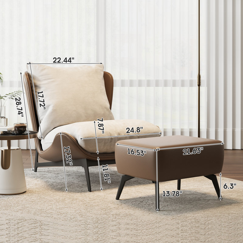 Upholstered Chair With Ottoman Footstool