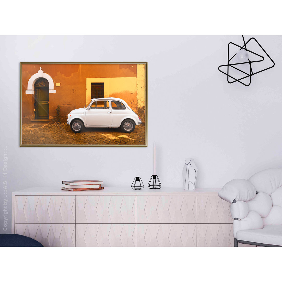 Gerahmtes Poster White Car