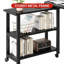 Table d'appoint à 360 ° avec station de charge, table de bout à 2 niveaux avec roulettes, pochette de rangement dissimulée et bureau mobile pour ordinateur portable-1418968364