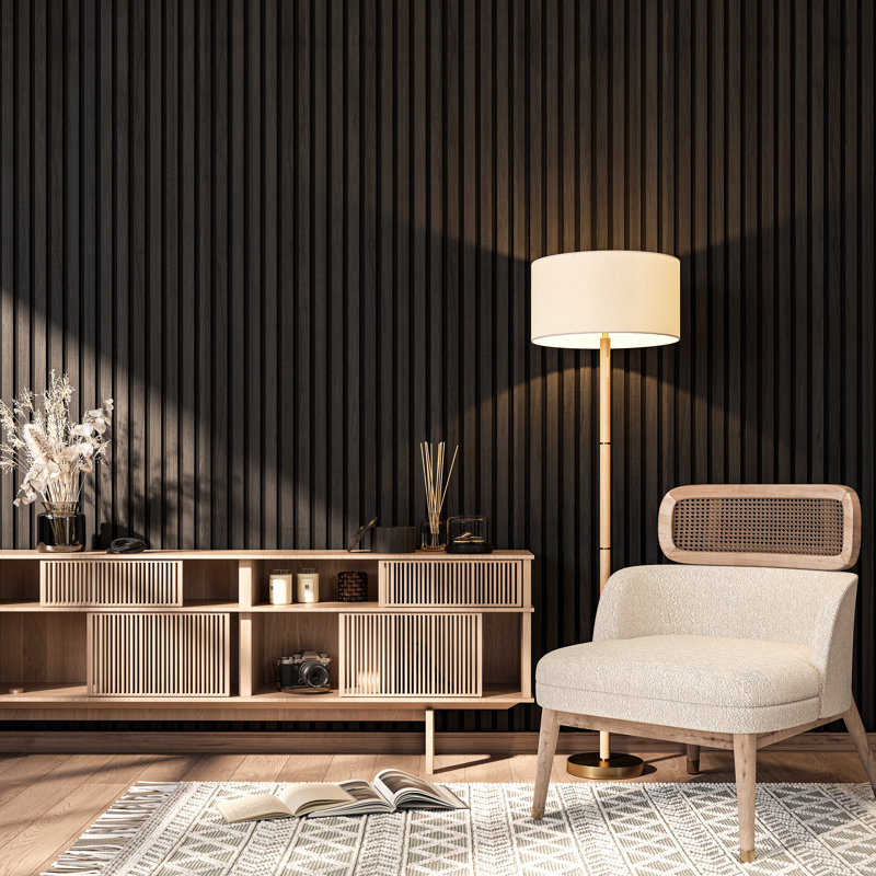 Acoustic Wood Wall Paneling, Decorative Soundproof Panels for Walls & Ceilings, 3D Slat Wood Accent Panels for Living Rooms, Bedrooms, Offices & Studios