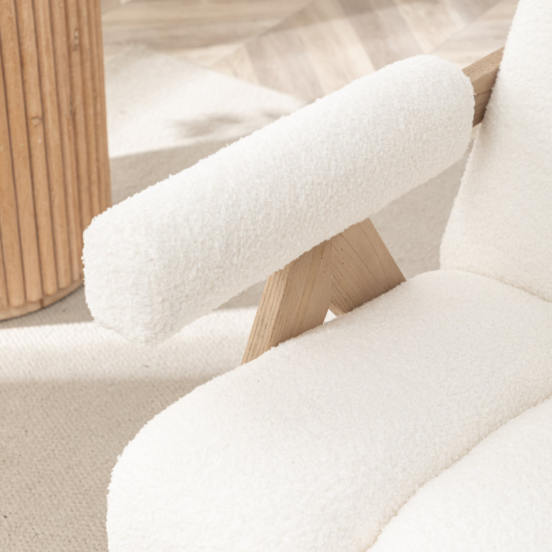 Fauteuil Bula, Polyester blanc, 2