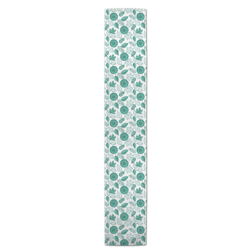 Safira Pumpkin Table Runner, 72" x 16", Teal
