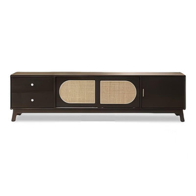 Meuble télé moderne en bois massif noir