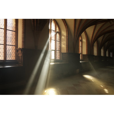 Ray Of Light In Abbey Corridor - Wrapped Canvas Print