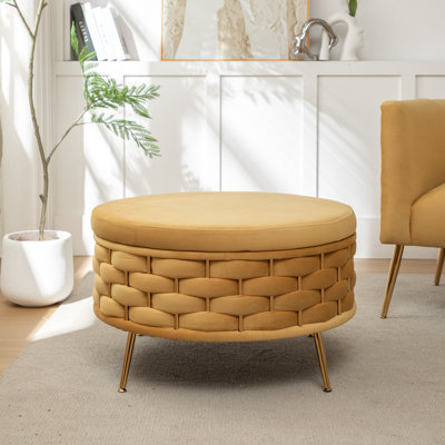 Cristen Upholstered Round Storage Ottoman