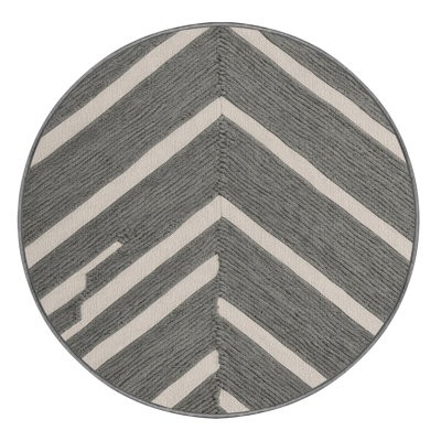 Washable Stone Light Gray Striped Area Rug