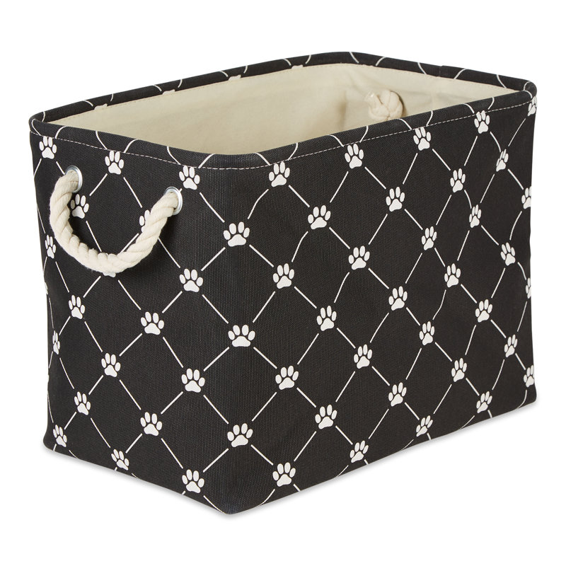 Cube ou bac en tissu, H 9 po x l 8 po x P 14 po, Noir