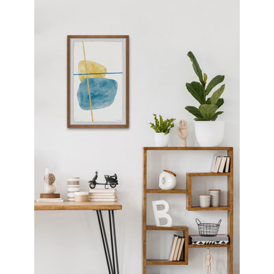 Blue And Yellow Target by Marmont Hill - Single Picture Frame Painting
