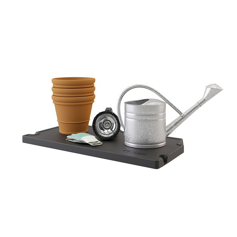 Sleek Black Resin 27.75" Vertical Shed Shelf Kit