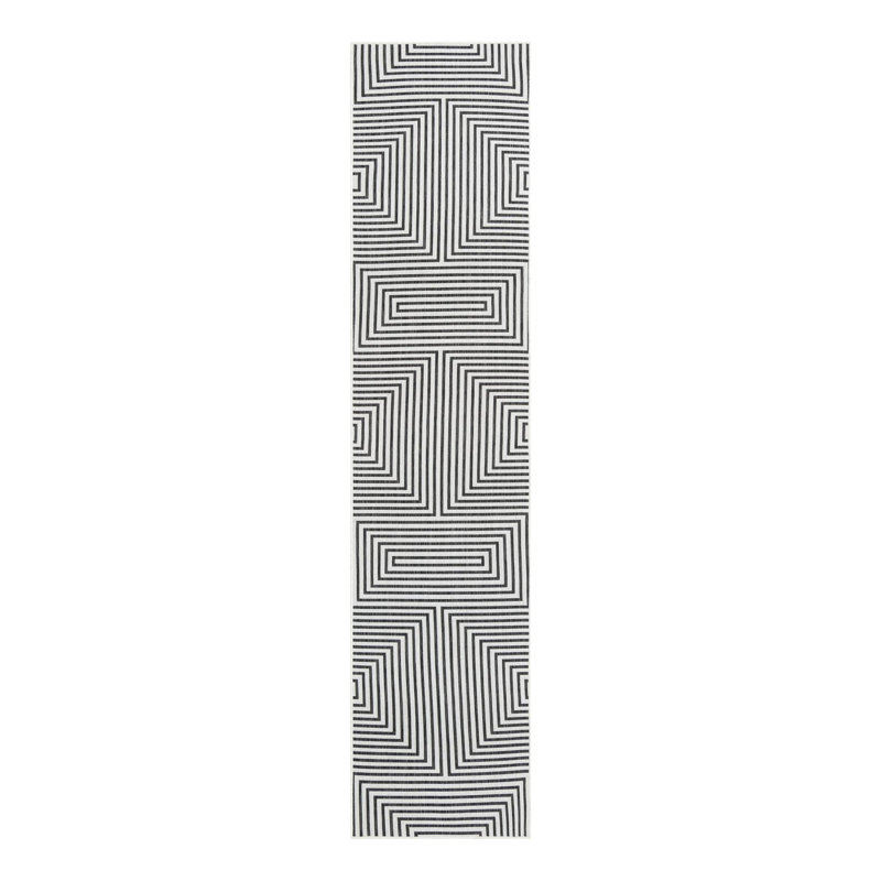 Geometric Indoor / Outdoor Rug, Runner 2'7" x 12'
