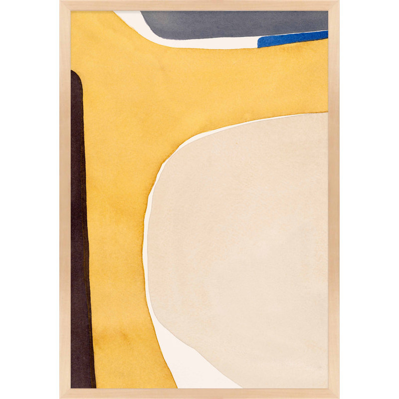 Divided Hint of Cobalt par Julia Balfour - Art mural encadré, Papier encadré érable, H 30 po x l 21 po x P 1,25 po